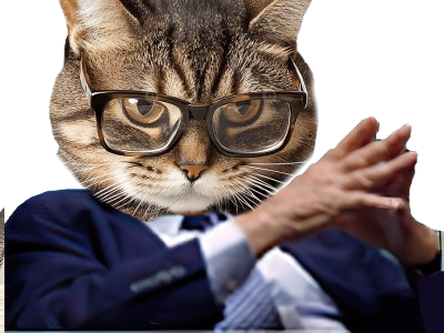 chat boss lunettes costard patron costume gris mains chad pdg