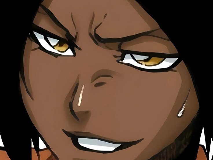yoruichi shihouin bleach cheveux pourpre yeux jaune or desdemone dess fic bloop