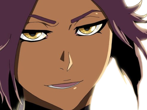 yoruichi shihouin bleach cheveux pourpre yeux jaune or desdemone dess fic bloop
