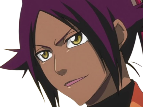 yoruichi shihouin bleach cheveux pourpre yeux jaune or desdemone dess fic bloop