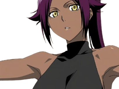 yoruichi shihouin bleach cheveux pourpre yeux jaune or desdemone dess fic bloop