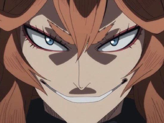 mereoleona vermillion black clover marie vermeil cheveux rouge yeux bleu fic bloop