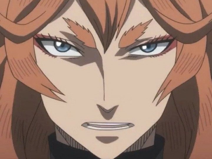 mereoleona vermillion black clover marie vermeil cheveux rouge yeux bleu fic bloop
