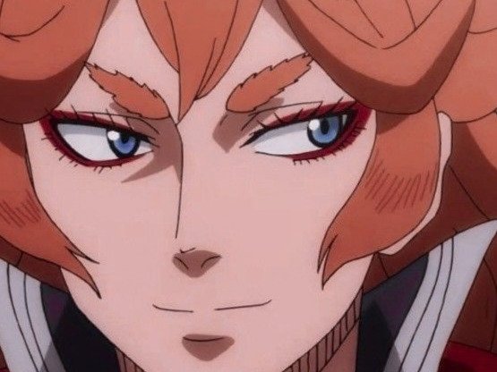mereoleona vermillion black clover marie vermeil cheveux rouge yeux bleu fic bloop