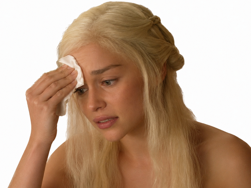daenerys sueur mouchoir gene malaise