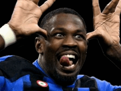 thuram football foot france marcus edf langue moquer goat lecher leche troll