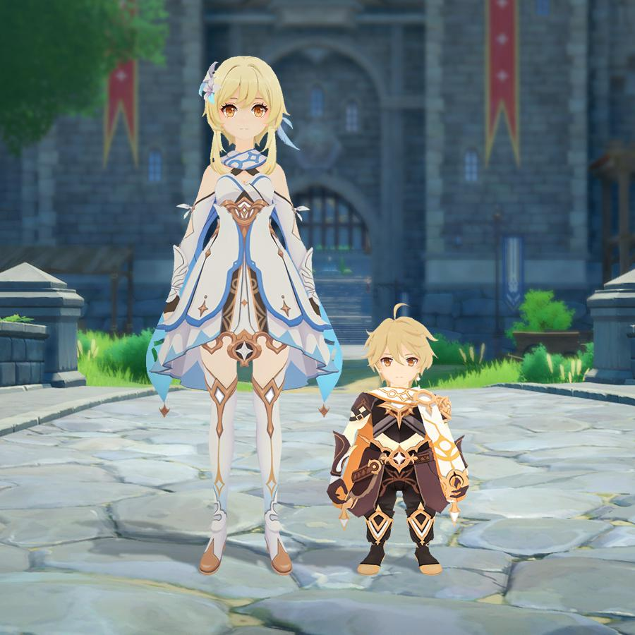 genshin lumine aether traveler nain