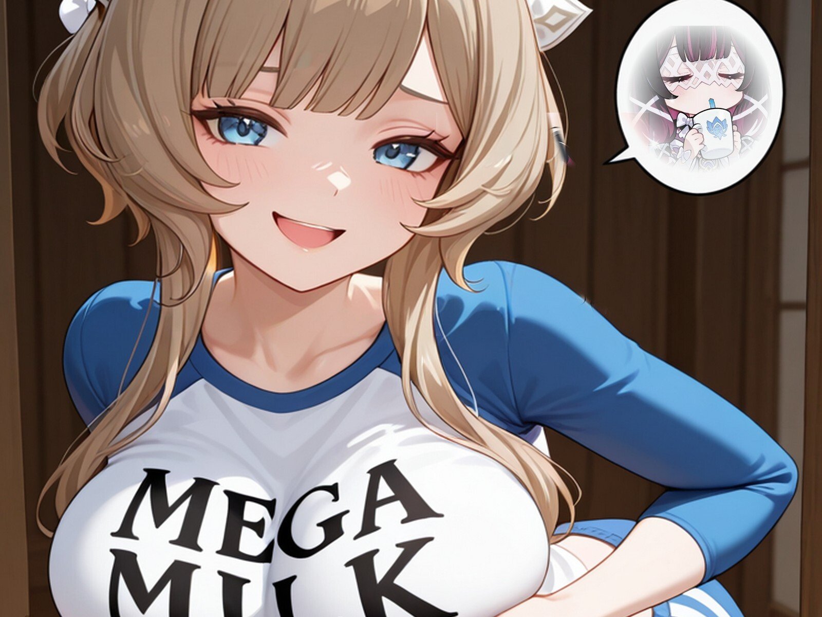 genshin impact sandrone mega lait milk seins sandbina columbina