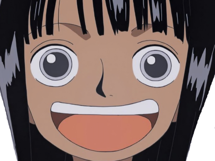 nico robin one piece ninon cheveux noir yeux bleu fic bloop enfant