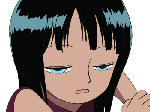 nico robin one piece ninon cheveux noir yeux bleu fic bloop enfant