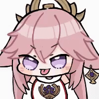 yae miko langue gif genshin impact electro inazuma renard