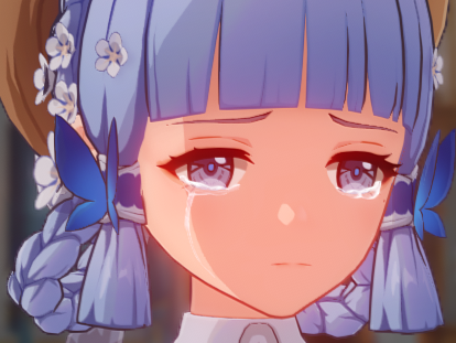 genshin impact ayaka pleure larmes cute