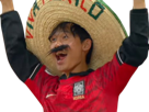 coree-du-sud-tchequie-republique-tcheque-supporter-coreen-sombrero-chapeau-moustache-cdm-coupe-monde-2026