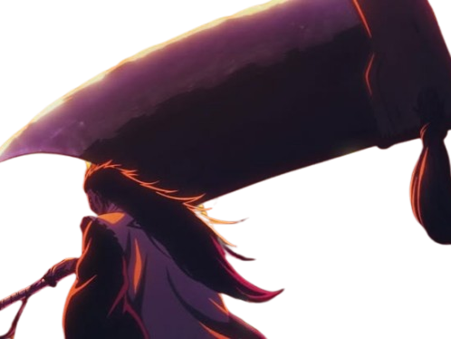 zaraki kenpachi bleach cheveux noir bandeau cicatrice sepp fic bloop shikai epee katana