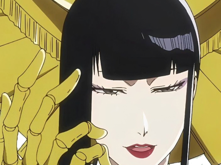 senjumaru shutara bleach cheveux noir frange khol broche soleil amaterasu fic bloop