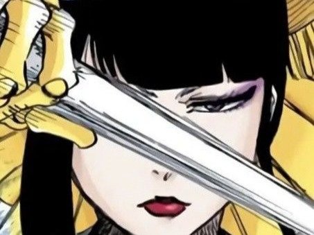 senjumaru shutara bleach cheveux noir frange khol broche soleil amaterasu fic bloop