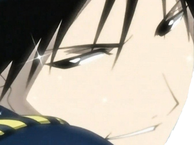 roy mustang fullmetal alchemist fma cheveux noir veste bleue fulgence archambault fic bloop