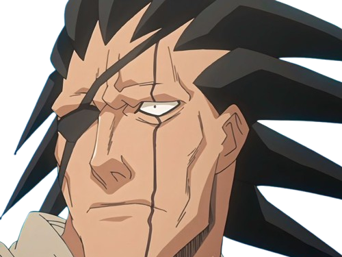 zaraki kenpachi bleach cheveux noir cicatrice bandeau sepp fic bloop