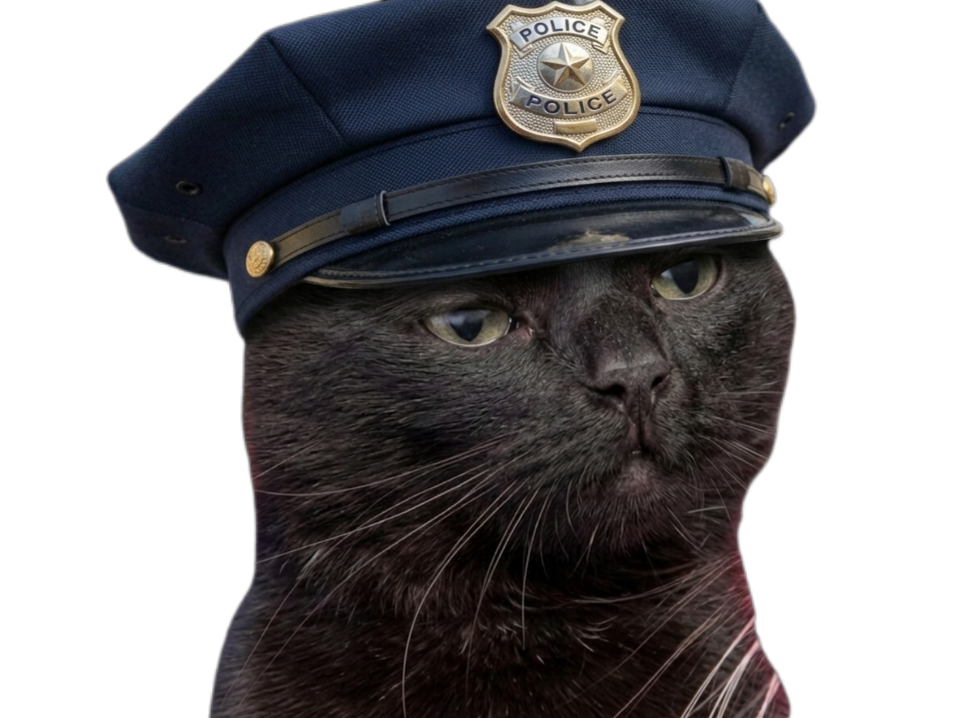 chat noir police casquette flic gilbert