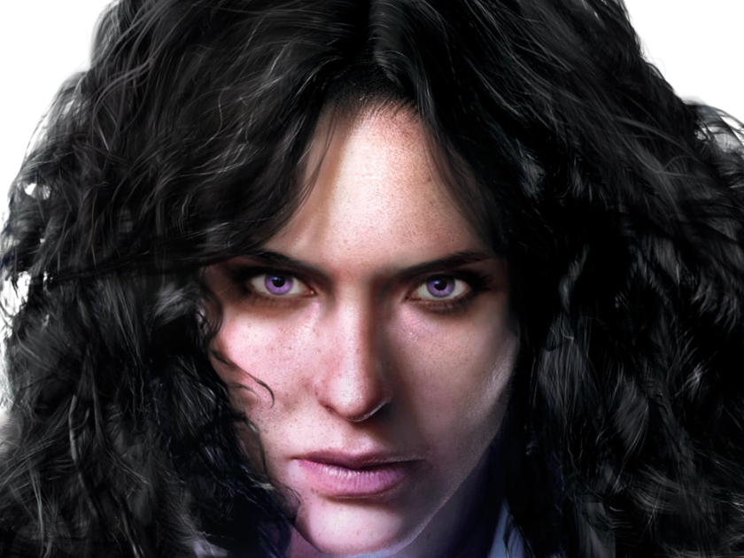 yennefer de vengerberg yen yenna magicienne the witcher jeux femme cheveux-noirs yeux-violets