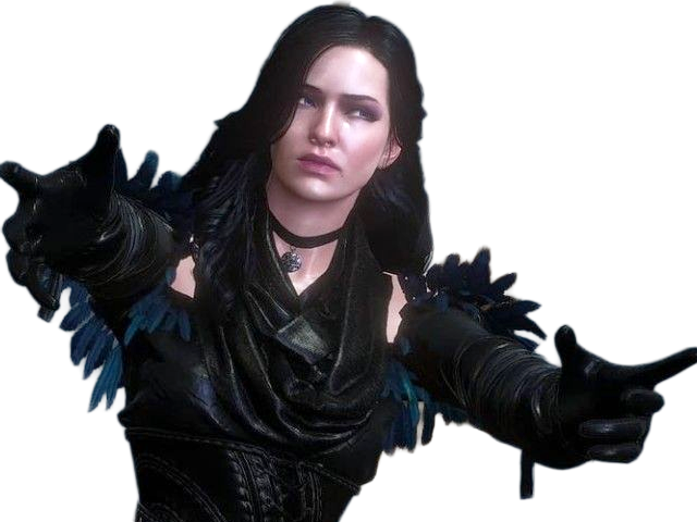 yennefer de vengerberg yen yenna magicienne the witcher jeux femme cheveux-noirs yeux-violets