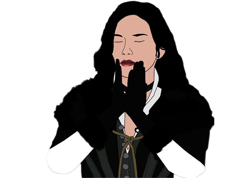 yennefer de vengerberg yen yenna magicienne the witcher jeux femme cheveux-noirs yeux-violets
