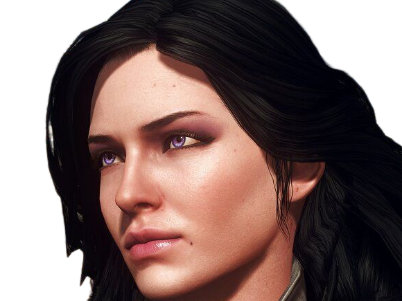 yennefer de vengerberg yen yenna magicienne the witcher jeux femme cheveux-noirs yeux-violets