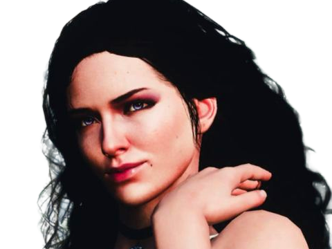 yennefer de vengerberg yen yenna magicienne the witcher jeux femme cheveux-noirs yeux-violets