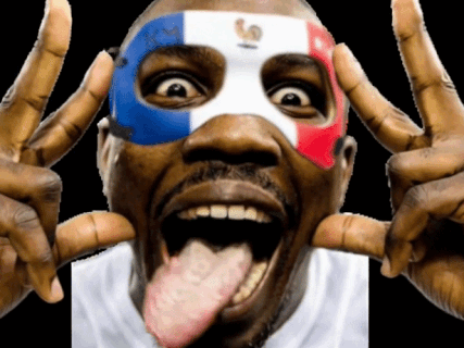 thuram football foot france marcus edf langue moquer goat lecher troll