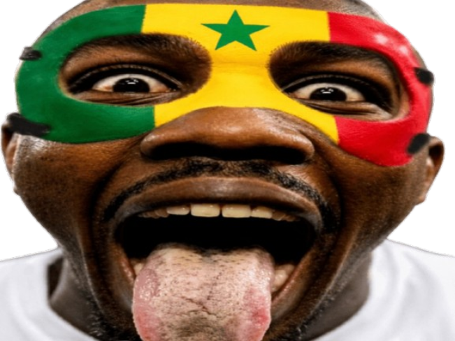 thuram senegal foot football masque langue but grimace