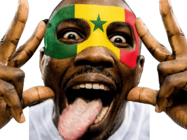 thuram senegal foot football masque langue but grimace