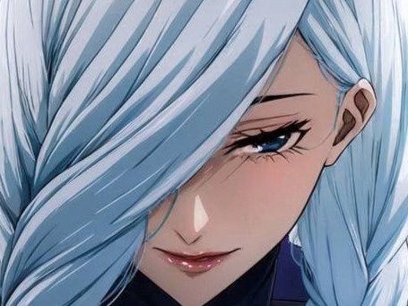 mei mei-mei jujutsu kaisen jjk cheveux blanc yeux violet tresse ade adelaide vizard fic bloop