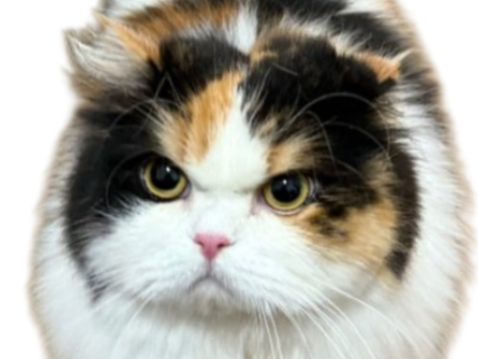 chat gros touffu grognon colere chonk mignon
