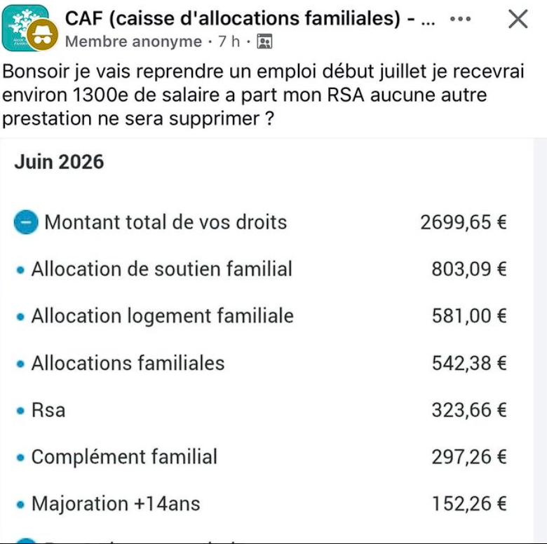 alloc caf parasite gred sait cotise rsa slave tlm taf job remplace taxe immigre