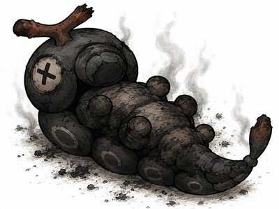chenipan roti crame brule noire mort pokemon