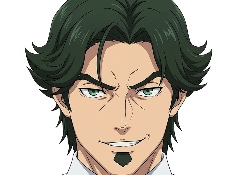 gori suido tokyo 24th ward anime homme cheveux-verts yeux-verts