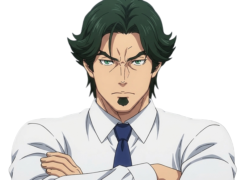 gori suido tokyo 24th ward anime homme cheveux-verts yeux-verts