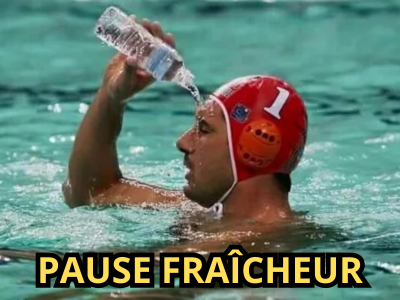 pause fraicheur cooling break waterpolo bouteille deau eau piscine inutile cdm coupe du monde 2026