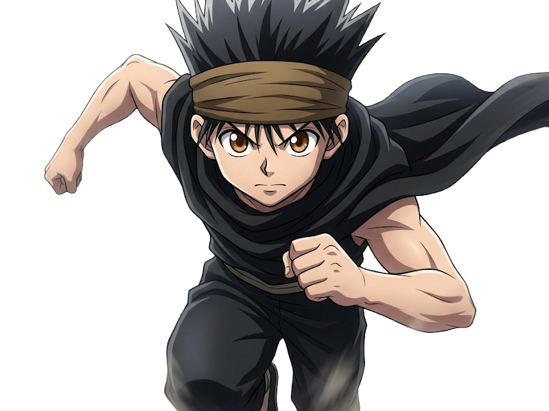 ging freecss jeune hunterxhunter hunter x anime manga homme cheveux-noirs yeux-marrons flashback