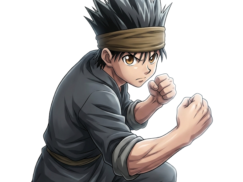 ging freecss jeune hunterxhunter hunter x anime manga homme cheveux-noirs yeux-marrons flashback