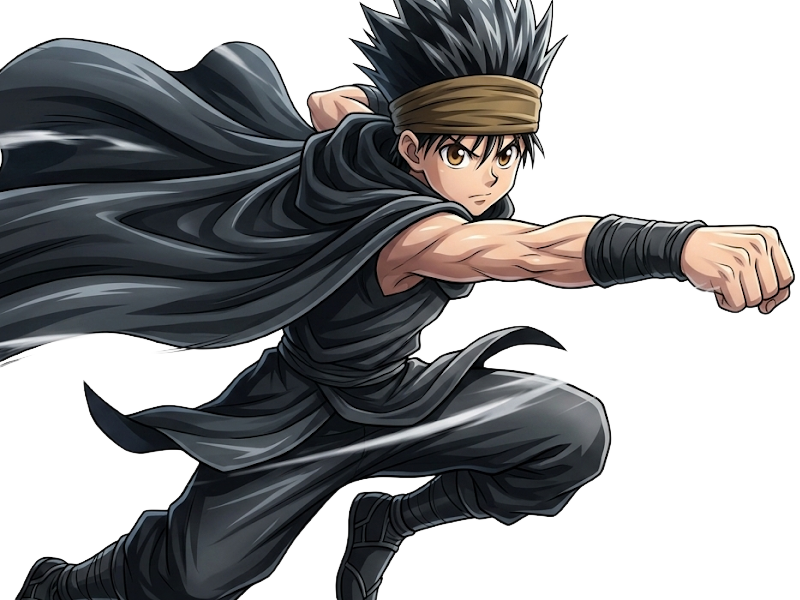 ging freecss jeune hunterxhunter hunter x anime manga homme cheveux-noirs yeux-marrons flashback