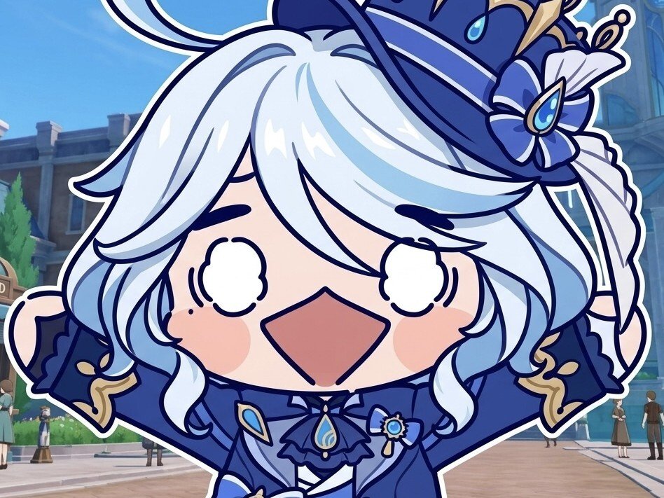 genshin impact furina peur chibi