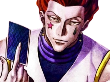 hisoka morow hunter hxh cheveux cinabre yeux jaune ambre clown isaac netero fic bloop carte