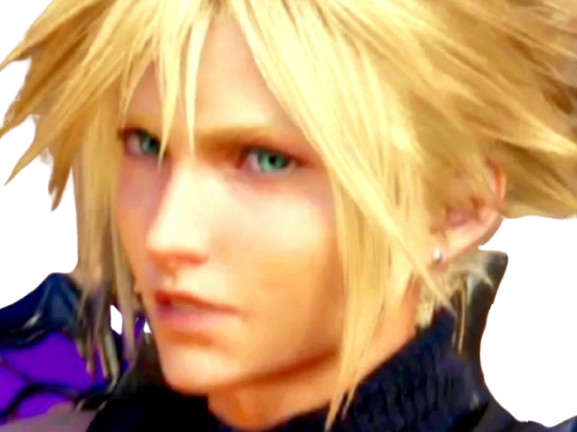 cloud strife ff7 final fantasy vii sourire narquois