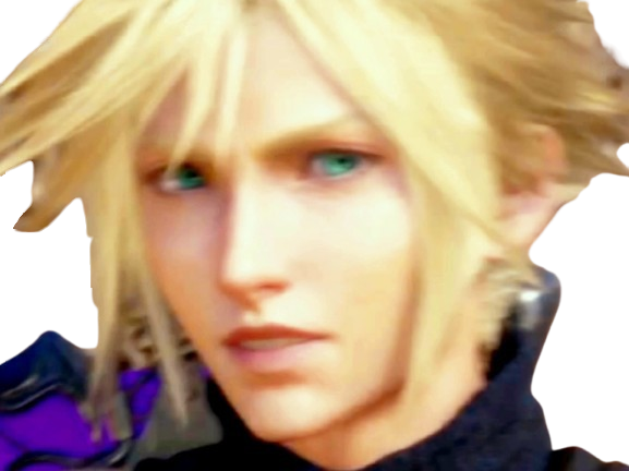 cloud strife ff7 final fantasy vii sourire narquois