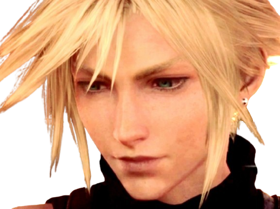 cloud strife ff7 final fantasy vii doux sourire calme