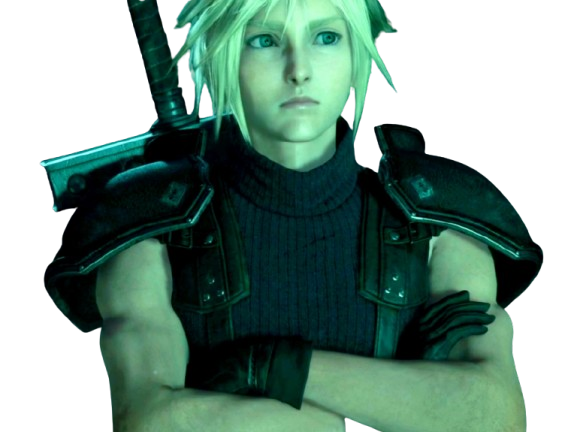 cloud strife ff7 final fantasy vii reflechir penser