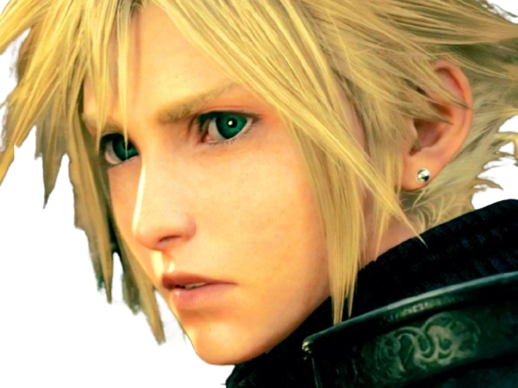 cloud strife ff7 final fantasy vii perplexe inquiet