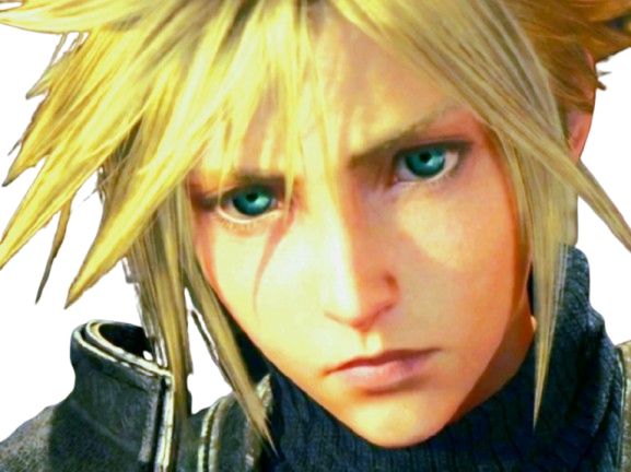 cloud strife ff7 final fantasy vii perplexe inquiet