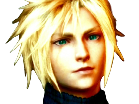 cloud strife ff7 final fantasy vii doux sourire calme